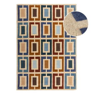 Plavi/narančasti ručno rađen vunen tepih 160x230 cm Retro Blocks – Flair Rugs