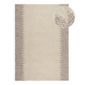 Krem ručno rađen tepih od mješavine vune 80x150 cm Minerals Border – Flair Rugs
