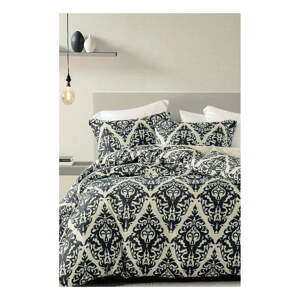 Crna/bež posteljina za bračni krevet/za produženi krevet od renforce pamuka s uključenom plahtom/4-dijelna 200x220 cm Damask – Mila Home