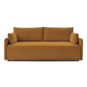 Senf žuta sklopiva sofa od samta 211 cm Marcel – Bobochic Paris