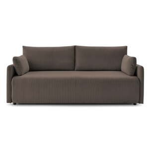 Smeđa sklopiva sofa od samta 211 cm Marcel – Bobochic Paris