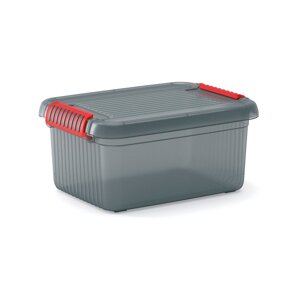 Siva plastična kutija za pohranu s poklopcem 39x29x18 cm K Latch Box – KIS