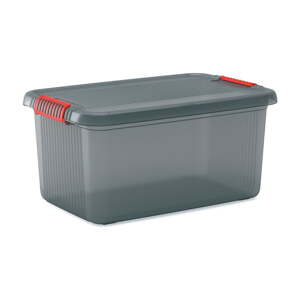 Siva plastična kutija za pohranu s poklopcem 59x39x28 cm K Latch Box – KIS