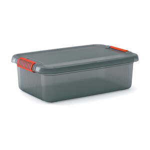 Siva plastična kutija za pohranu s poklopcem 59x39x18 cm K Latch Box – KIS