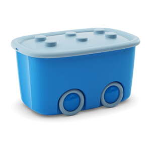 Svijetlo plava plastična dječja kutija za pohranu 58x39x32 cm Funny Box – KIS