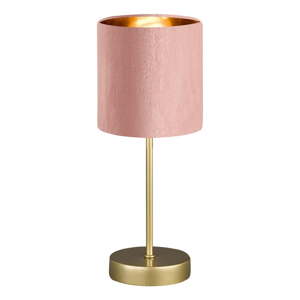 Ružičasta/u zlatnoj boji metalna stolna lampa s tekstilnim sjenilom (visina 34 cm) Aura – Fischer & Honsel