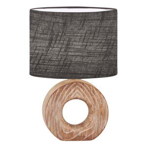 Crna/smeđa stolna lampa keramička s tekstilnim sjenilom (visina 31 cm) Hanke – Fischer & Honsel