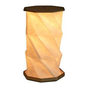 Smeđa LED stolna lampa (visina 18 cm) Twist Hexagon – Gingko
