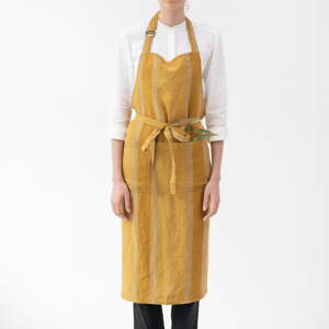 Lanena pregača Amber Bronze Stripes – Linen Tales