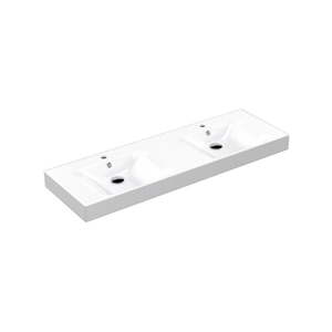 Bijeli keramički dupli umivaonik 140x45 cm Cento – Sapho