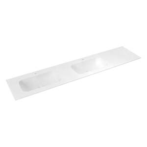 Bijeli dupli umivaonik od umjetnog kamena 220x51,5 cm Aruba – Sapho