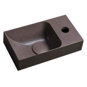 Tamno smeđi betonski umivaonik za WC 31x17 cm Piccolino – Sapho