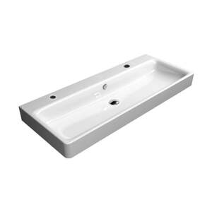 Bijeli keramički dupli umivaonik 120x50 cm Sand – Sapho