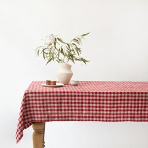 Laneni stolnjak 140x250 cm Red Gingham – Linen Tales