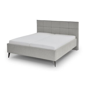 Svijetlo sivi bračni krevet s prostorom za odlaganje s podnicom 200x200 cm Paulo – Meise Möbel