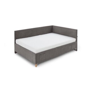 Antracitno sivi kutni dječji krevet s prostorom za pohranu 120x200 cm Cool – Meise Möbel