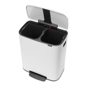 Bijela željezna kanta za smeće za odvojeni otpad/s pedalom 60 l Bo – Brabantia