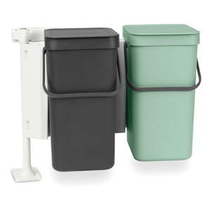 Mentol zelena/tamno siva plastična kanta za smeće za odvojeni otpad/ugradbena  24 l Sort & Go – Brabantia