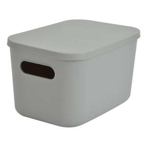 Siva plastična kutija za pohranu s poklopcem 24,5x18x15 cm – Homéa