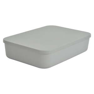 Siva plastična kutija za pohranu s poklopcem 35,5x25,5x8 cm – Homéa
