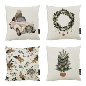 Ukrasne jastučnice u setu 4 kom s božićnim motivom 45x45 cm Festive Mood – Butter Kings