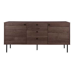 Tamno smeđa niska komoda u dekoru hrasta 150x74 cm Kyoto – House Nordic