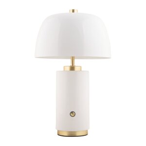 Bijela LED stolna lampa s mogućnosti zatamnjivanja s metalnim sjenilom (visina 30 cm) Freya – Leitmotiv