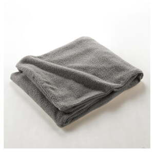 Siva deka od flisa 125x150 cm Curly Wooly – douceur d'intérieur