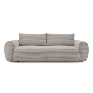 Svijetlo siva/bež sklopiva sofa od samta 257 cm Lucien – Bobochic Paris