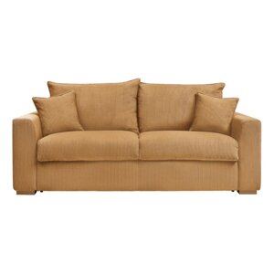 Senf žuta sklopiva sofa od samta 225 cm Augustin – Bobochic Paris