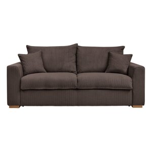 Smeđa sklopiva sofa od samta 225 cm Augustin – Bobochic Paris