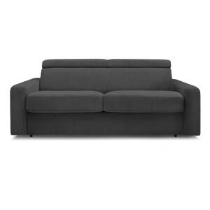 Tamno siva sklopiva sofa od samta 215 cm Monaco – Bobochic Paris