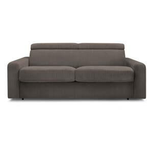 Siva/smeđa sklopiva sofa od samta 215 cm Monaco – Bobochic Paris