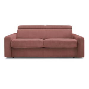 Ružičasta sklopiva sofa od samta 215 cm Monaco – Bobochic Paris