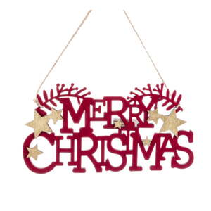 Drveni/tekstilni viseći božićni ukras Merry Christmas – Casa Selección