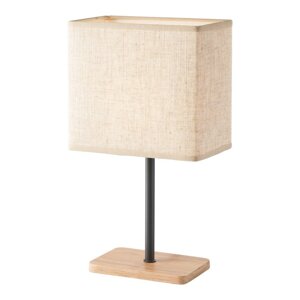 Crna/u prirodnoj boji stolna lampa s tekstilnim sjenilom (visina 30 cm) Kate – Fischer & Honsel