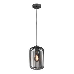 Crna viseća svjetiljka s metalnim sjenilom ø 16 cm Cage – Fischer & Honsel