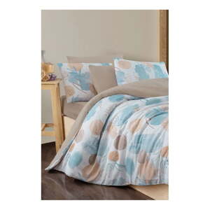 Plava/smeđa posteljina za bračni krevet/za produženi krevet s uključenom plahtom/4-dijelna 200x220 cm Magnolia – Mila Home