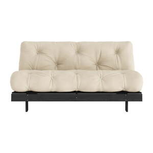 Bež sklopiva sofa 160 cm Roots Black Night – Karup Design