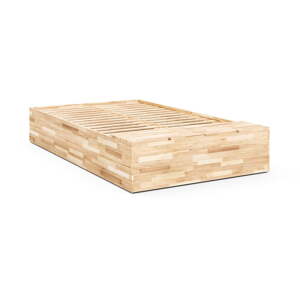 Bračni krevet od masivnog bora s prostorom za odlaganje s podnicom 160x200 cm u prirodnoj boji Basement Bed – Karup Design