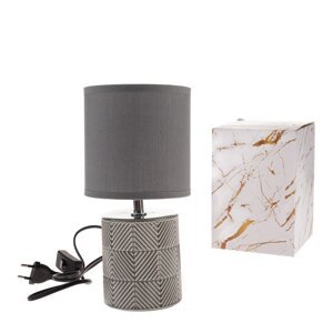 Siva stolna lampa s tekstilnim sjenilom (visina 27 cm) – Dakls