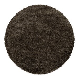 Tamno smeđi okrugli tepih ø 120 cm Fluffy – Ayyildiz Carpets
