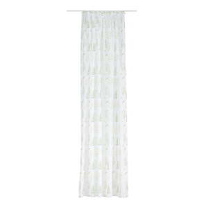 Bijela/zelena prozirna zavjesa 140x245 cm Caledonia – Mendola Fabrics