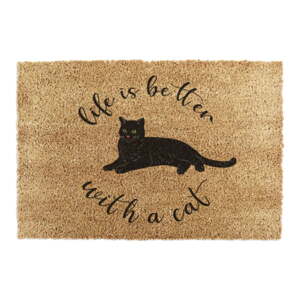 Otirač od kokosovih vlakana 60x90 cm Life Is Better With a Cat – Artsy Doormats