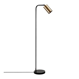 Crna/u zlatnoj boji stojeća svjetiljka s metalnim sjenilom (visina 120 cm) Emek – Opviq lights