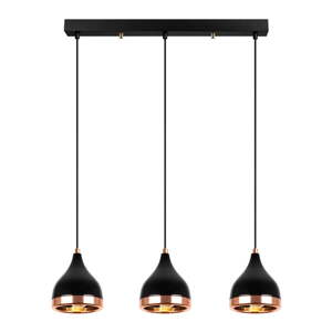 Crna/u bakrenoj boji viseća svjetiljka s metalnim sjenilom Yildo – Opviq lights