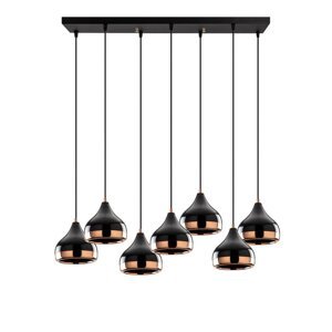 Crna/u bakrenoj boji viseća svjetiljka s metalnim sjenilom Yildo – Opviq lights