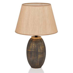 Siva/bež stolna lampa s tekstilnim sjenilom (visina 46 cm) – Opviq lights