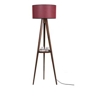 Crvena/smeđa stojeća svjetiljka s tekstilnim sjenilom (visina 153 cm) Sehbalı Tripod – Opviq lights