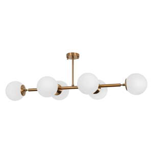Bijela/u zlatnoj boji stropna svjetiljka sa staklenim sjenilom 40x110 cm Fazli – Opviq lights